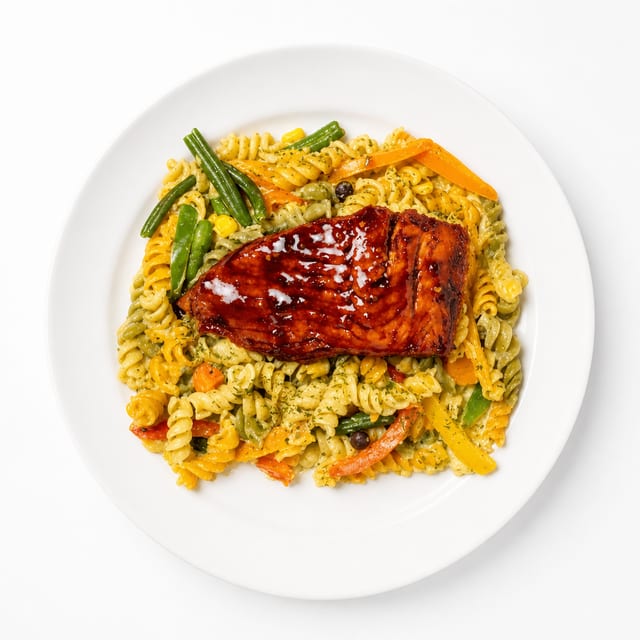 Sweet Chilli Salmon Pasta.